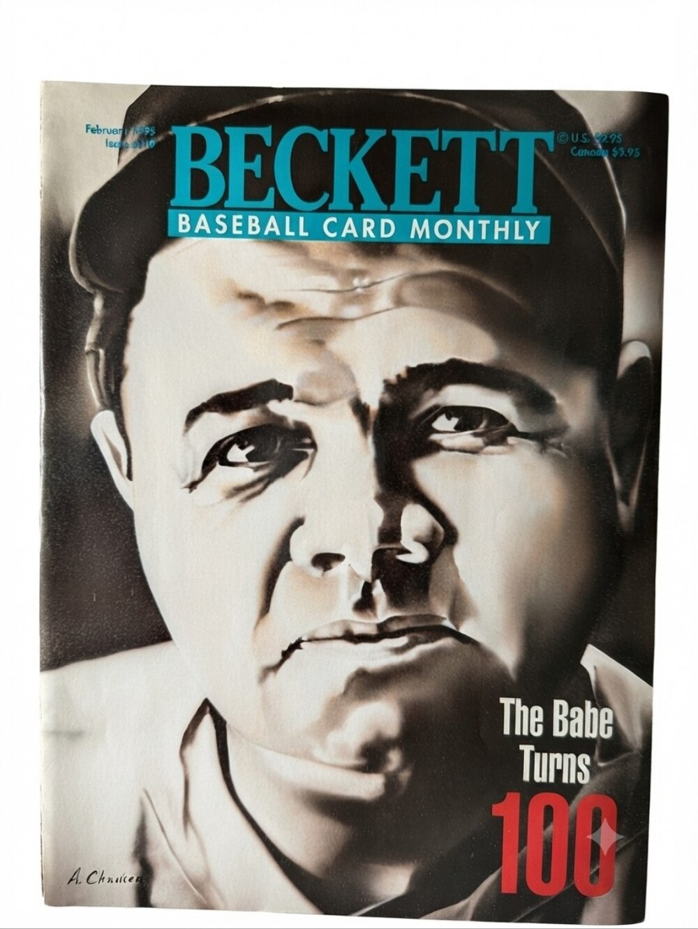 February 1995 🗽 Babe Ruth, NY Yankees — Beckett Baseball Card Magazine The Babe
